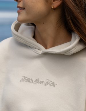 Faith Over Fear Taupe Unisex Hoodie