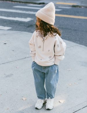 Floral Kids Half-Zip