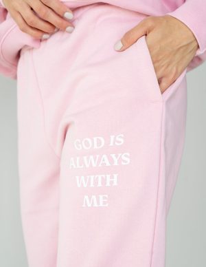 God Is Always With Me Pink Unisex Sweatpant