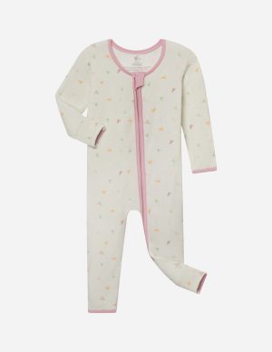 Heart Bamboo Convertible Footed Onesie