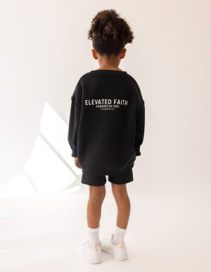 Kingdom Club Black Kids Crewneck