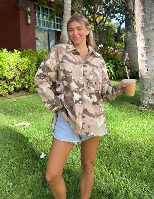 What a Friend in Jesus Camo Shacket